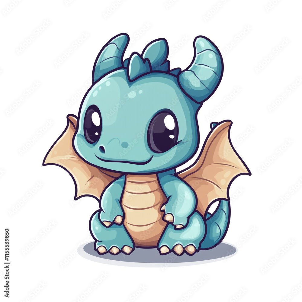 Fototapeta premium Adorable Baby Dragon Illustration