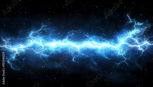 Bright white lightning bolt splitting the dark sky, showcasing the raw power and beauty of a thunderstorm in a dramatic scene