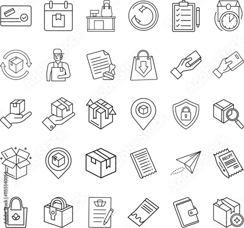 Logistics, Delivery, Shipping, Package, Order, Tracking, Icons, Checkout, Service, Workflow