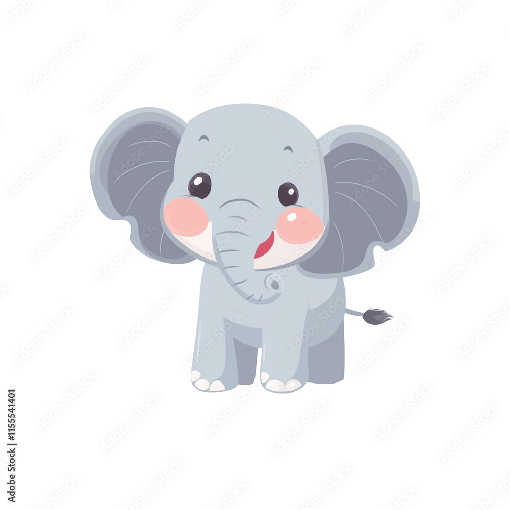 Fototapeta premium Adorable Baby Elephant Illustration