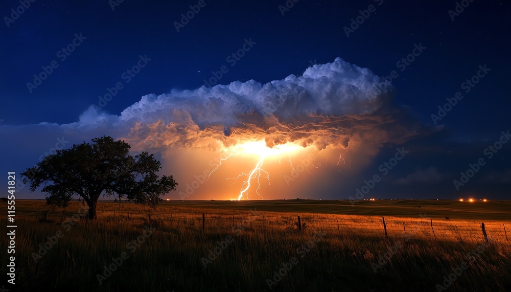 Intense bright white lightning bolt splitting the dark stormy sky, showcasing nature s incredible power and the breathtaking beauty of a thunderstorm Intense bright white lightning bolt splitting the dark stormy sky, showcasing nature s incredible power and the breathtaking beauty of a thunderstorm
