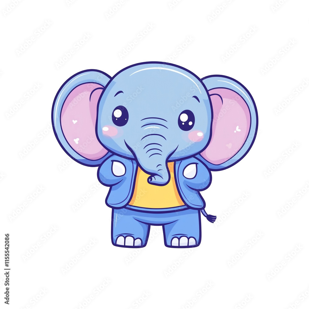 Adorable Baby Elephant in Blue Jacket Adorable Baby Elephant in Blue Jacket