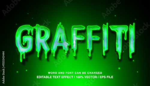 editable graffiti green neon silme typeface