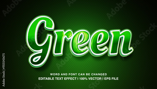 editable green color typeface