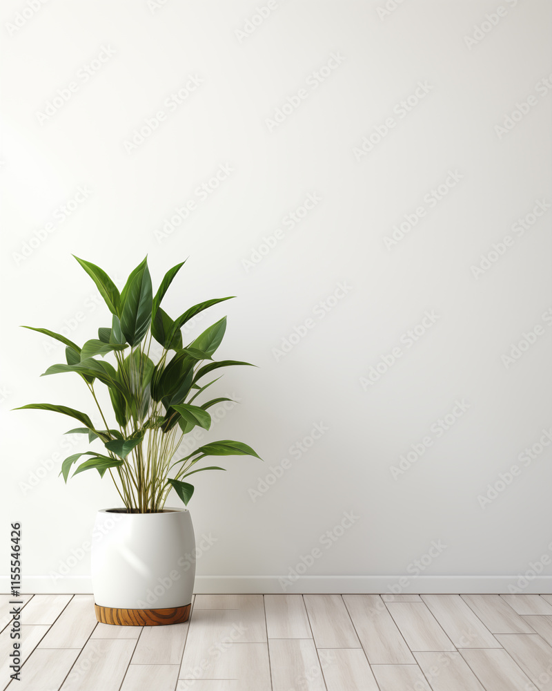 The interior of a simple, elegant white room The interior of a simple, elegant white room