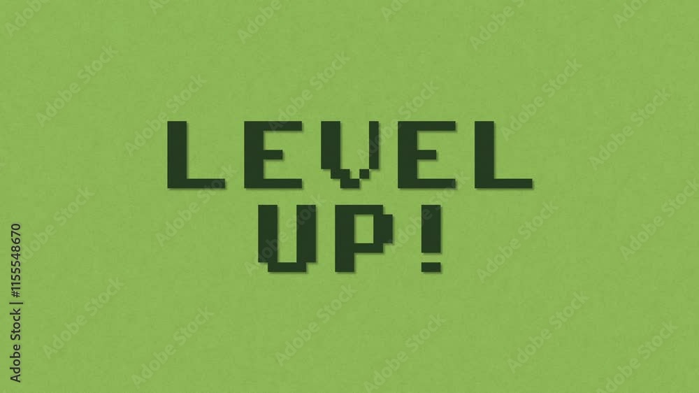 Level Up On Retro Videogame Lcd Screen Loop Level Up On Retro Videogame Lcd Screen Loop