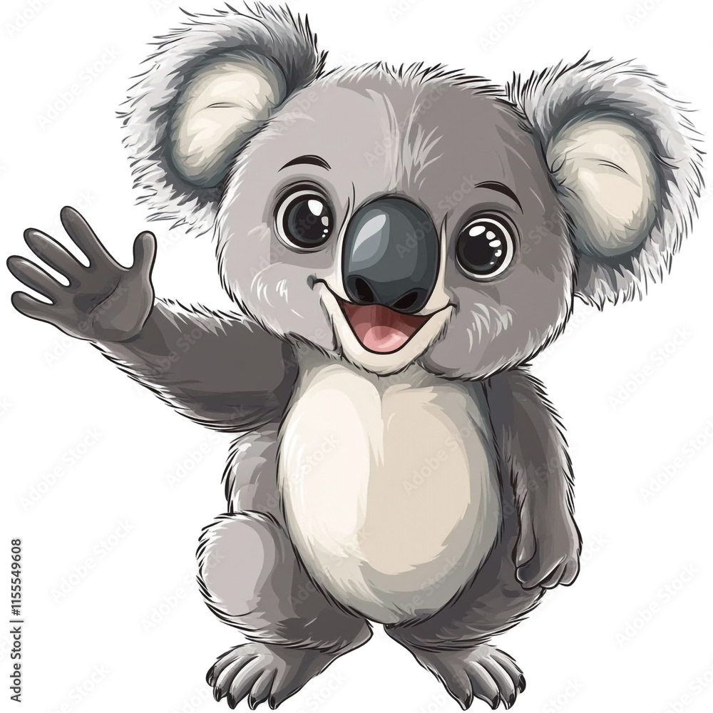 Obraz premium Adorable Koala Bear Waving Hello