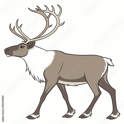 A stunning digital artwork showcasing the majestic boreal woodland caribou in its natural habitat.