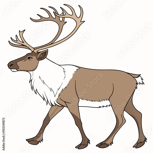 A stunning digital artwork showcasing the majestic boreal woodland caribou in its natural habitat.