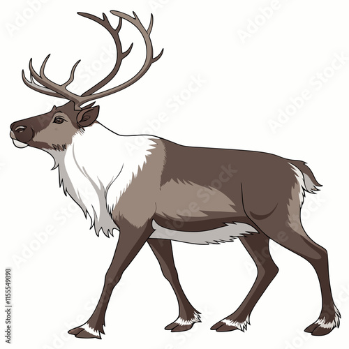 A stunning digital artwork showcasing the majestic boreal woodland caribou in its natural habitat.