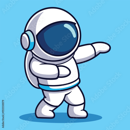 Astronaut Dabbing Cartoon Vector Icon Illustration. Science Technology Icon Concept Isolated Premium Vector