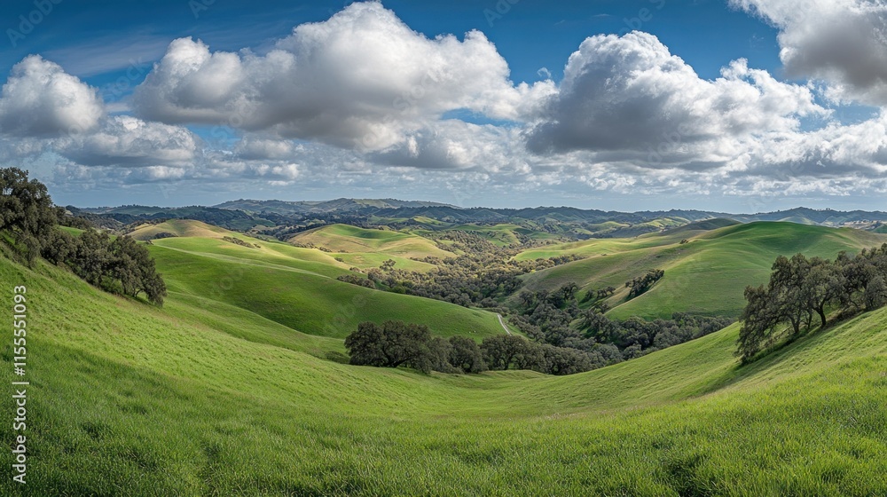 Lush green hills under a cloudy sky. Lush green hills under a cloudy sky.