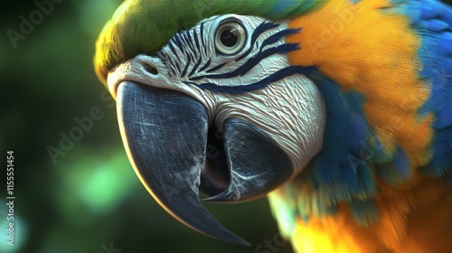 CloseUp of a Colorful Parrot Showcasing Its Vibrant Feathers and Exotic Appeal