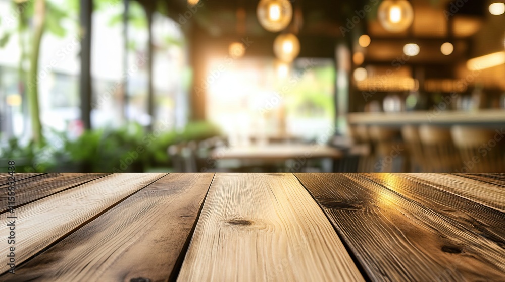 Hyper-realistic high-resolution wooden table top with clean, empty surface, perfect for product display and photography setup, showcasing a sleek, modern kitchen interior with blurred window view Hyper-realistic high-resolution wooden table top with clean, empty surface, perfect for product display and photography setup, showcasing a sleek, modern kitchen interior with blurred window view