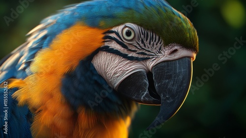 CloseUp of a Colorful Parrot Showcasing Its Vibrant Feathers and Exotic Appeal