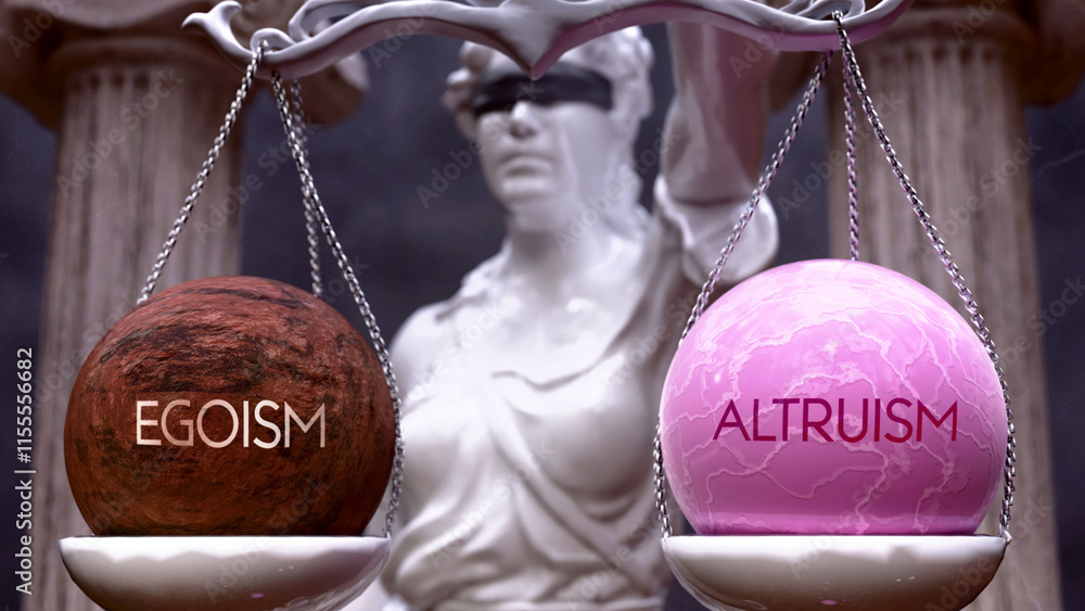 Tableau sur toile Egoism or Altruism as a choice, two options to choose from