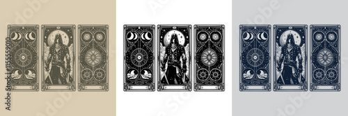 assassin playing card tattoo design featuring cloaks