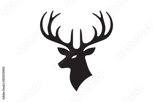 Deer head silhouette vector artwork 15.eps photo