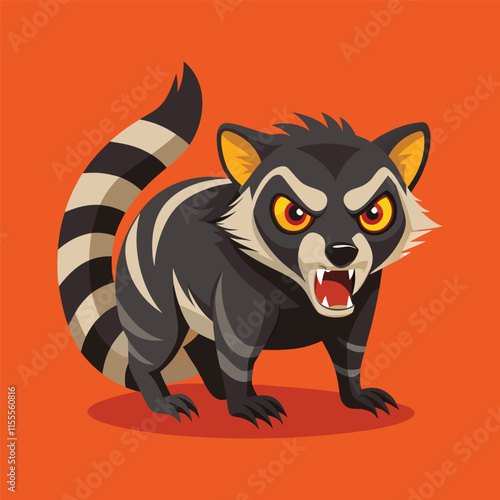 banded palm civet angry animal.eps photo