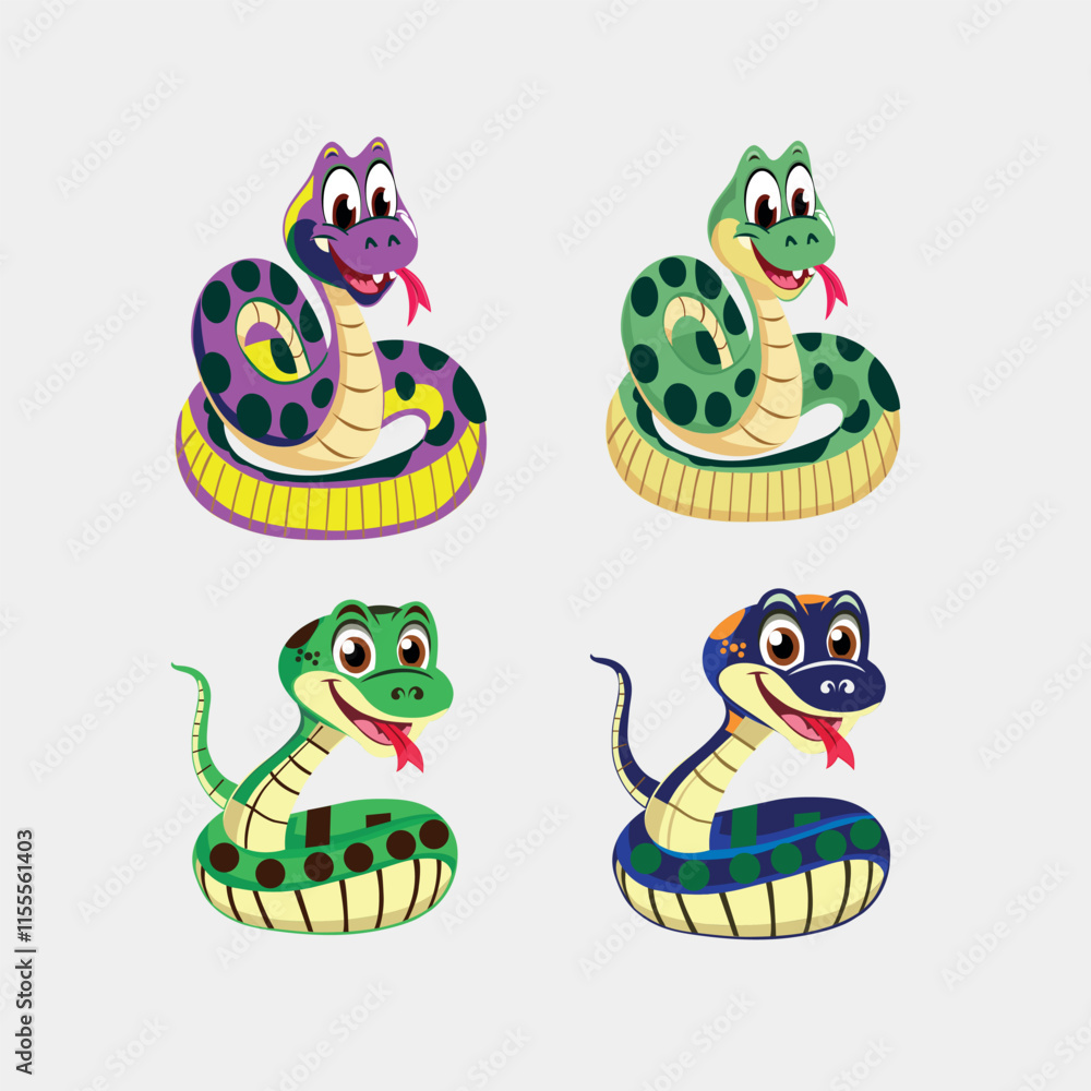Naklejka premium Cartoon Snake Vector File
