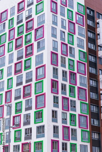 Photography Beautiful facades in a modern residential building