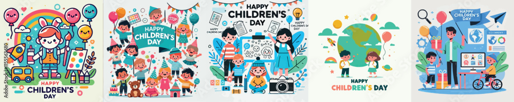 Vector image with the theme of Happy Childrens Day Vector image with the theme of Happy Childrens Day