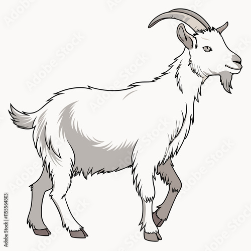 "Dwarf goat digital illustration for nature and farm animal enthusiasts."