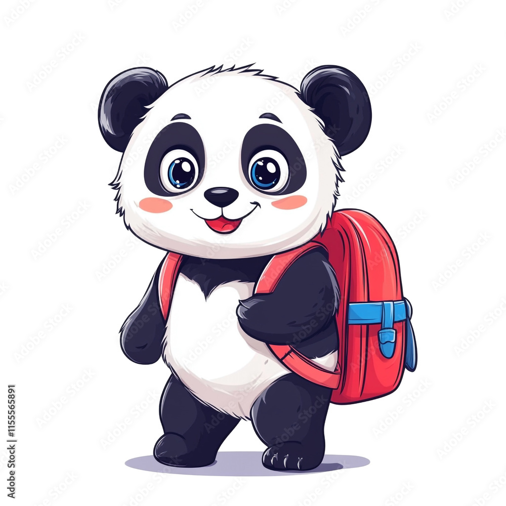 Adorable Panda Ready for School Adorable Panda Ready for School