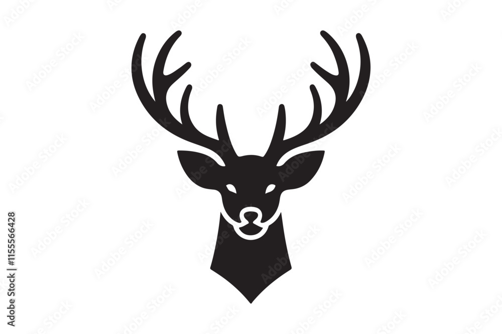Deer head silhouette vector artwork Deer head silhouette vector artwork