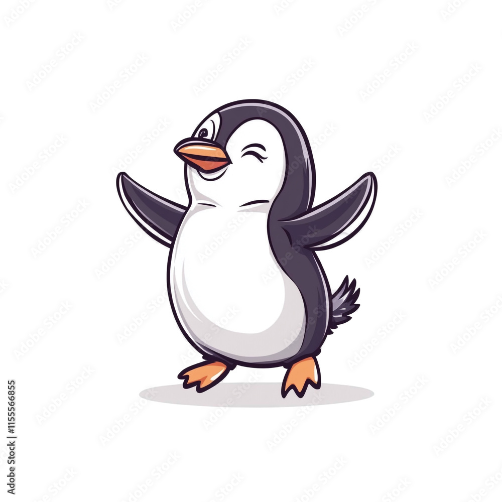 Happy Penguin Illustration: A Joyful Flightless Bird Happy Penguin Illustration: A Joyful Flightless Bird
