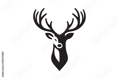 Deer head silhouette vector artwork 36.eps photo