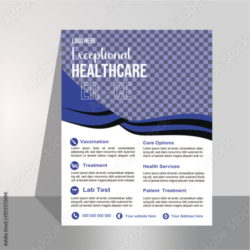 Corporate healthcare and medical cover and a4 flyer design template for print.