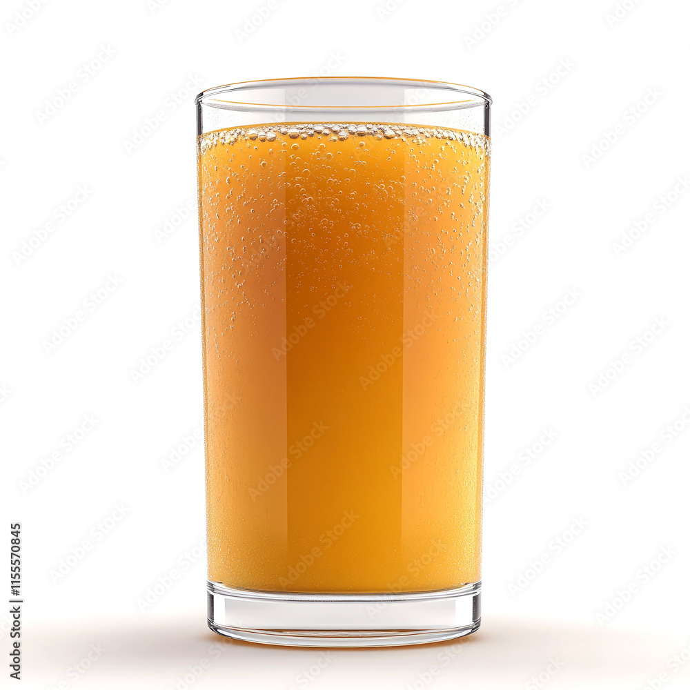 Glass of orange juice with bubbles. Glass of orange juice with bubbles.