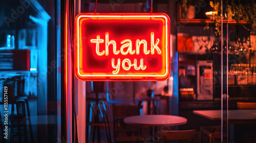 Wallpaper Mural Neon Sign With Text "Thank You", Solid Black Background Torontodigital.ca