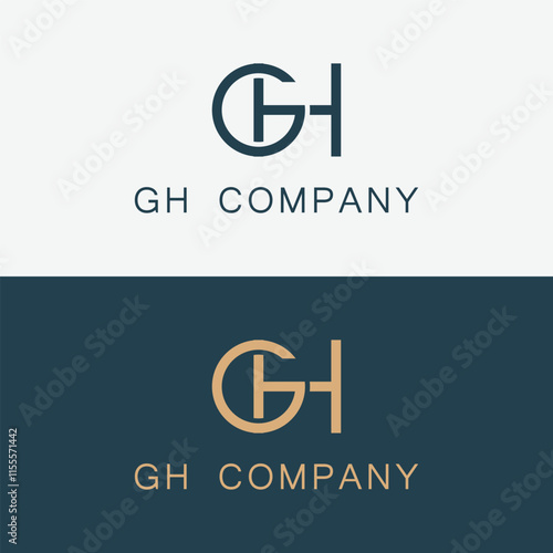 GH letter logo collection in a modern abstract style. GH, HG, G, H, Abstract Letters Logo Monogram.