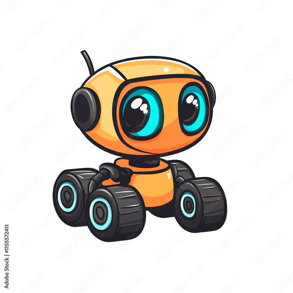 Adorable Orange Robot, Cute Cartoon Bot, Futuristic Technology, Friendly AI Adorable Orange Robot, Cute Cartoon Bot, Futuristic Technology, Friendly AI
