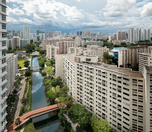 Photography HDB at Mcnair Road, Singapore, River, Bridge