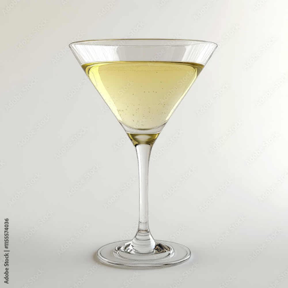 Sparkling wine in a martini glass. Sparkling wine in a martini glass.