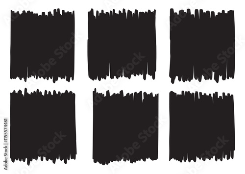 Big collection of grunge badge brush, ink brush strokes, brushes, lines, box, dirt artistic elements. Brush black paint ink stroke frame. Vector black paint brush set. Arc brush stroke paint boxes.