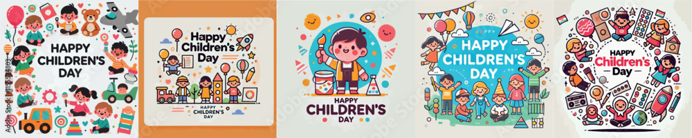 Vector image with the theme of Happy Childrens Day Vector image with the theme of Happy Childrens Day