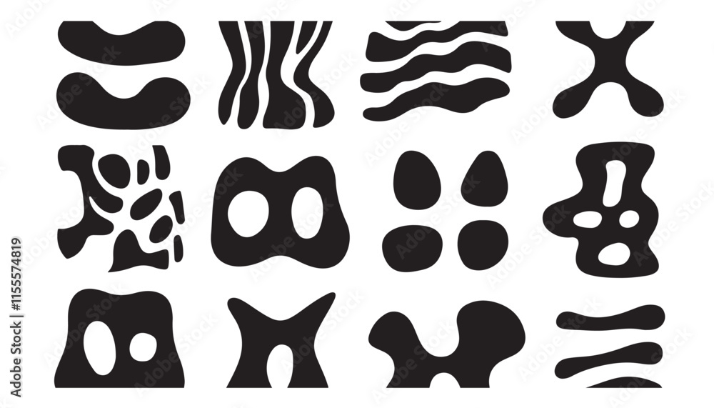 PrintModern Abstract Silhouettes with Creative Flow PrintModern Abstract Silhouettes with Creative Flow