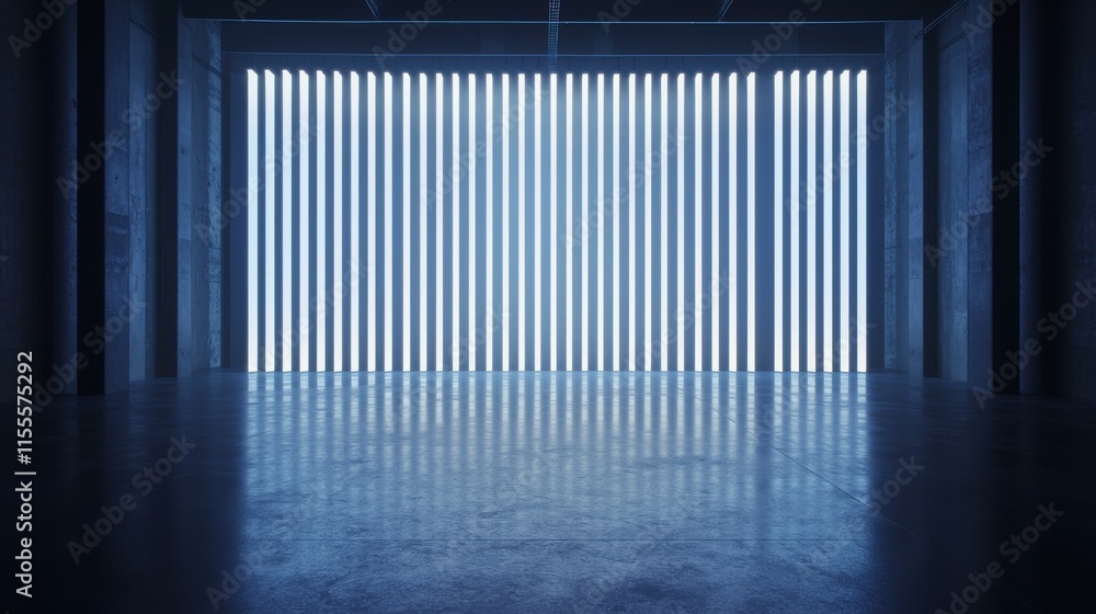 Bright and Minimalist Interior Space with Vertical Light Strips Creating a Modern Aesthetic, Perfect for Design and Architecture Concepts and Backgrounds Bright and Minimalist Interior Space with Vertical Light Strips Creating a Modern Aesthetic, Perfect for Design and Architecture Concepts and Backgrounds