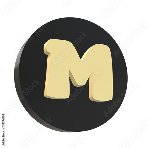 3D Letter M Design ini an Elegant Circel