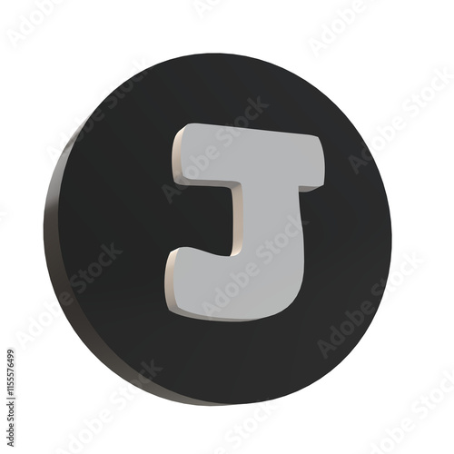 3D Letter J Design ini an Elegant Circel