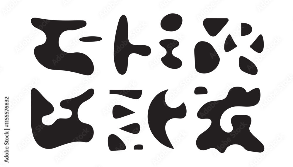 Bold Monochrome Curved Abstract Fluid Forms Bold Monochrome Curved Abstract Fluid Forms
