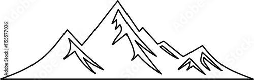 Mountain Line Art Vector Illustration Design for Nature and Adventure Themes. photo