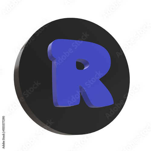 3D Letter R Design ini an Elegant Circel