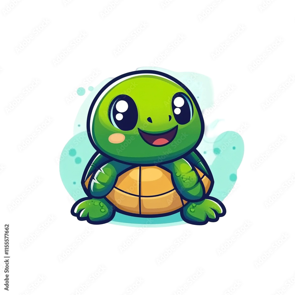 Adorable Cartoon Turtle Illustration Adorable Cartoon Turtle Illustration