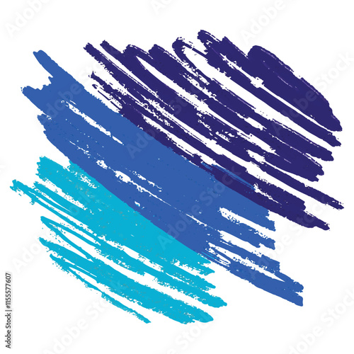 Light blue marker stain pencil texture blue background. Chalk crayon scribble hatching, blue wax pastel hand elements. Children drawing of dirty stripes with blue paint brush strokes isolated on white
