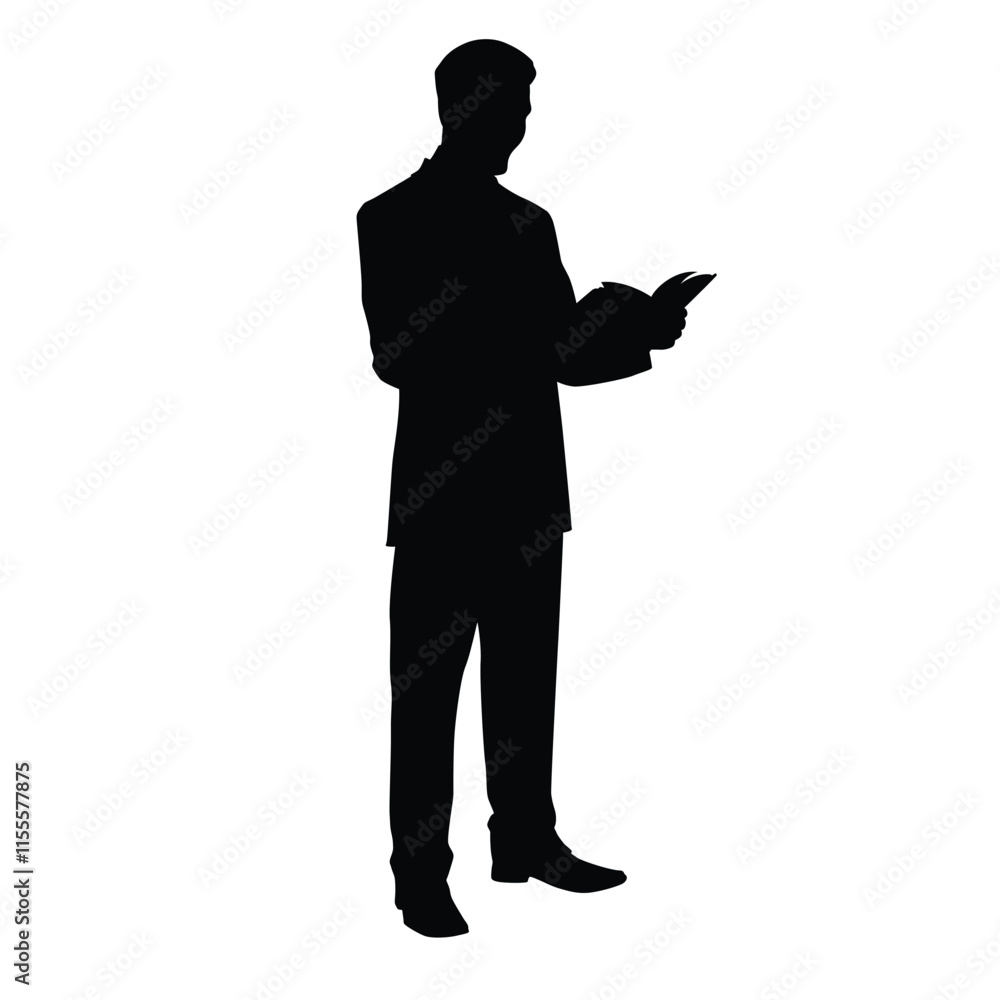 Silhouette of a person reading a book Silhouette of a person reading a book
